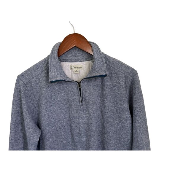 J.CREW Knit Goods 1/4 Zip Pullover Sweater Cotton Heather Gray/Blue Size Med - Picture 3 of 9